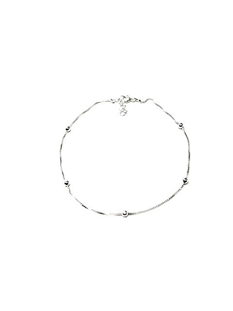 sterling silver Ava anklet, sterling chain with sterling balls