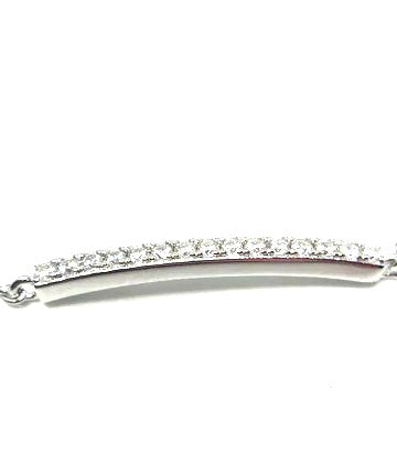 sterling silver, 925, silver jewelry, sterling jewelry, bar bracelet, cz stones