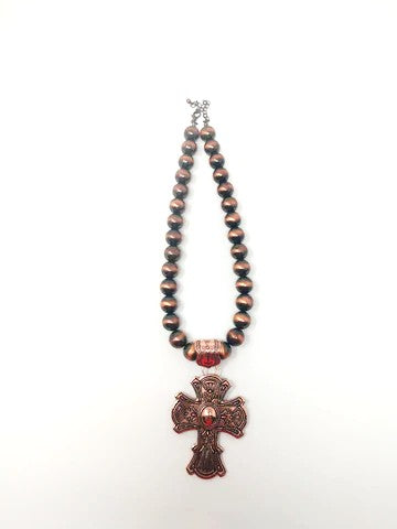Bold Cross necklace.. bronze toneFashion jewelry is a great way to add affordable fun, colorful, trendy pieces to your collection.