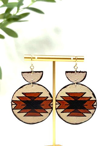 Laramie earring, soft leather like material
