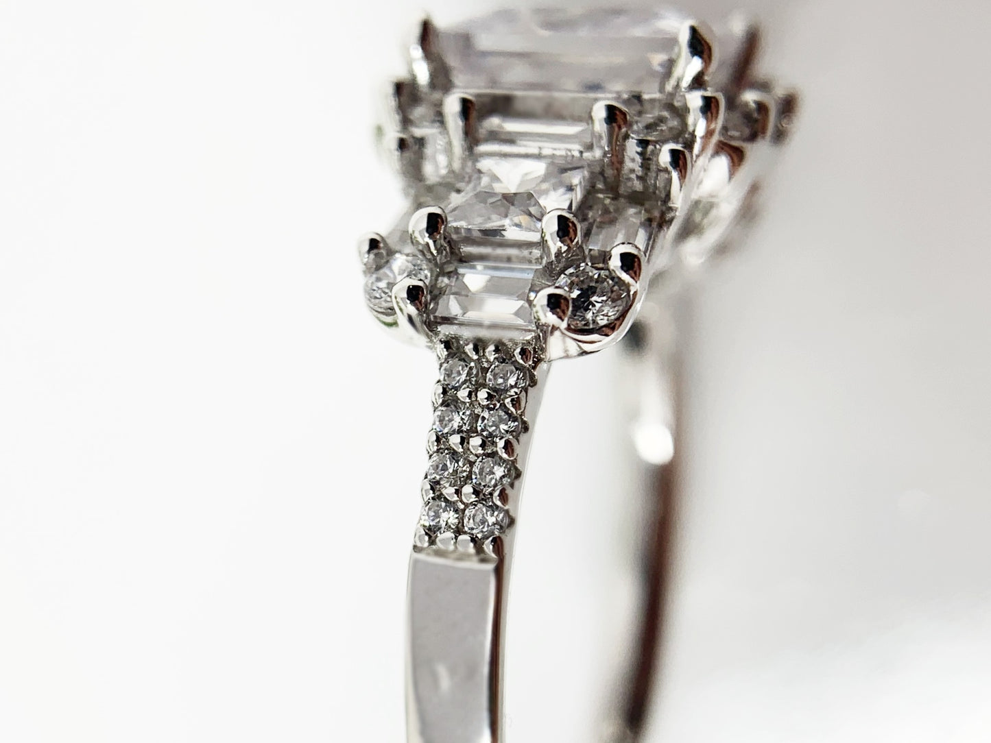 Sterling silver, rhodium plated, cz ring, why diamonds, cz okay for engagement, cubic zirconia engagement ring, its real to you, stand in ring, placeholder ring, travel rings, affordable gorgeous rings