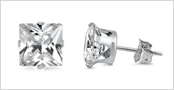 4mm cz sterling silver earrings