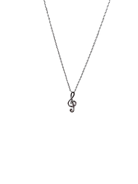 sterling silver treble necklace. Gift idea for music lover, gift ideas for tweens and teens
