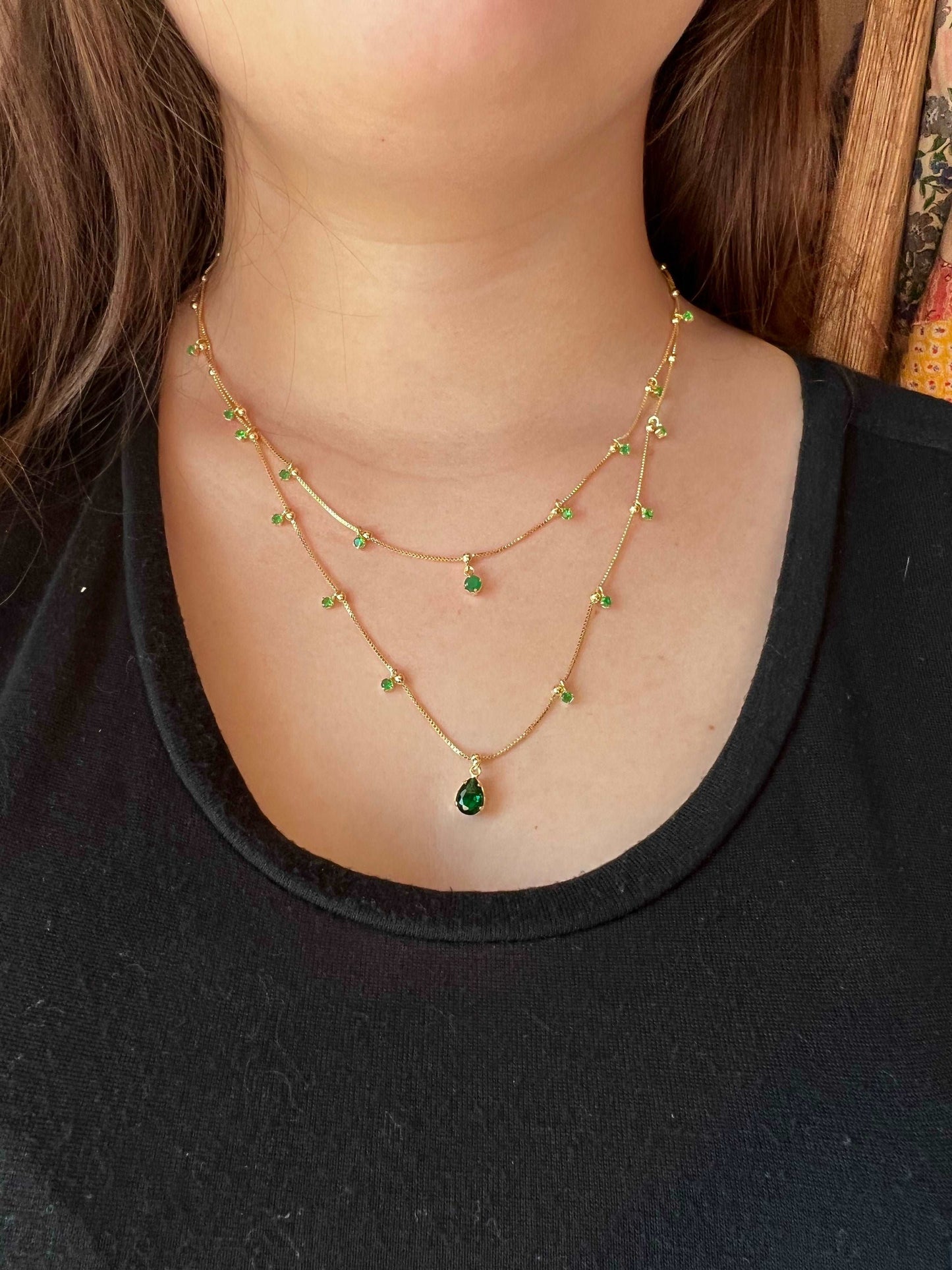 green layer necklace