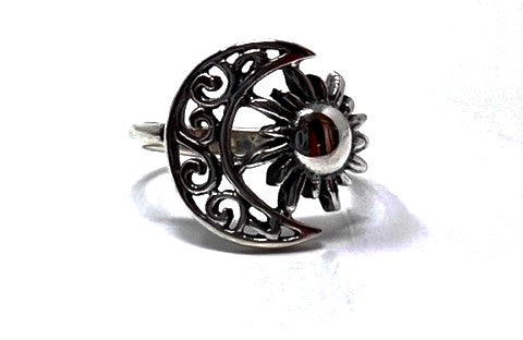 sterling silver, celtic sun and moon ring